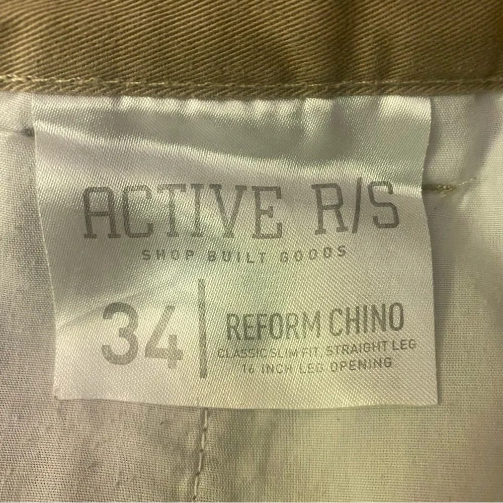 Active USA Men's Khaki Chinos GUC 34 - Picture 3 of 6